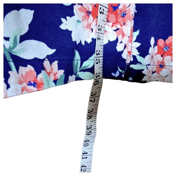 Lands End Women's Sleeveless Ponte Sheath Midi Dress Blue Floral Size 18W - Picture 14 of 16